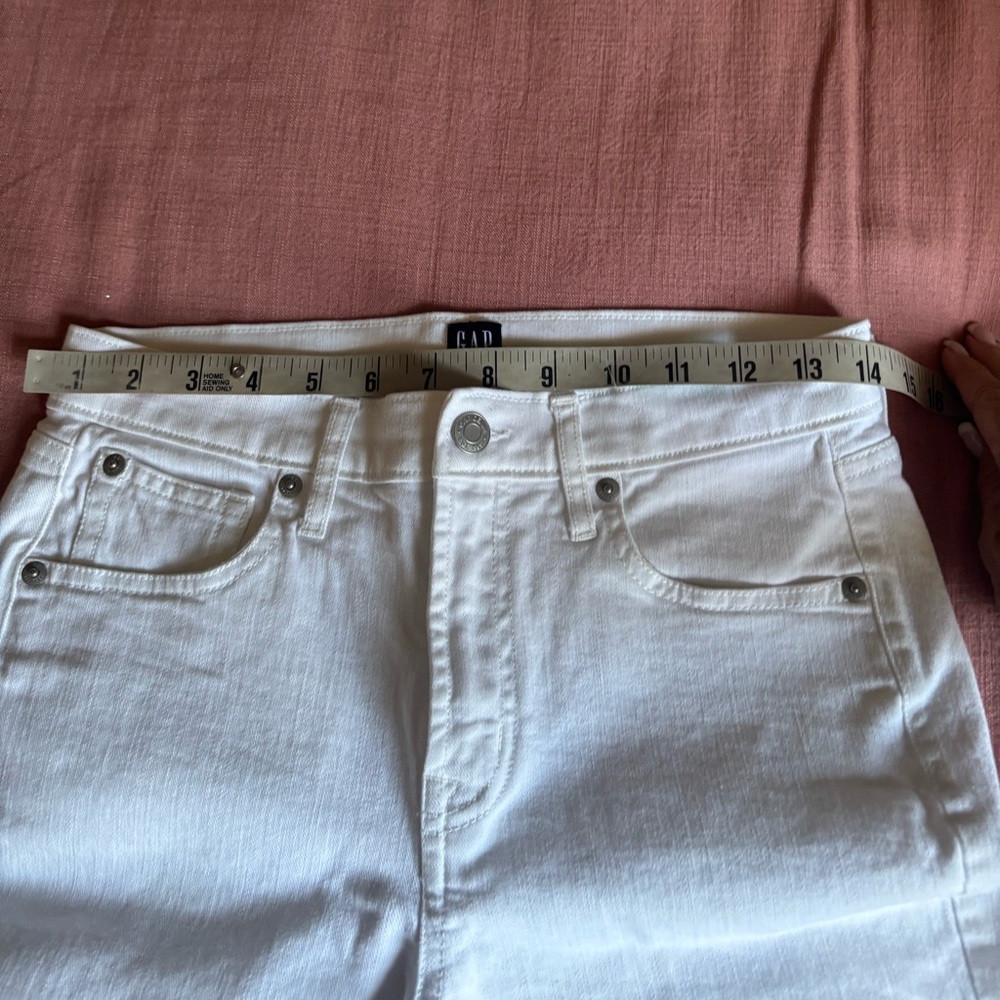 GAP White Straight Leg Jeans True Skinny Size 27 - Picture 4 of 6